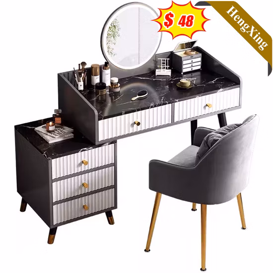 Cômoda de espelho quadrado de madeira elegante feita de fábrica na China para quarto, sala de estar, escritório, camarim, hotel