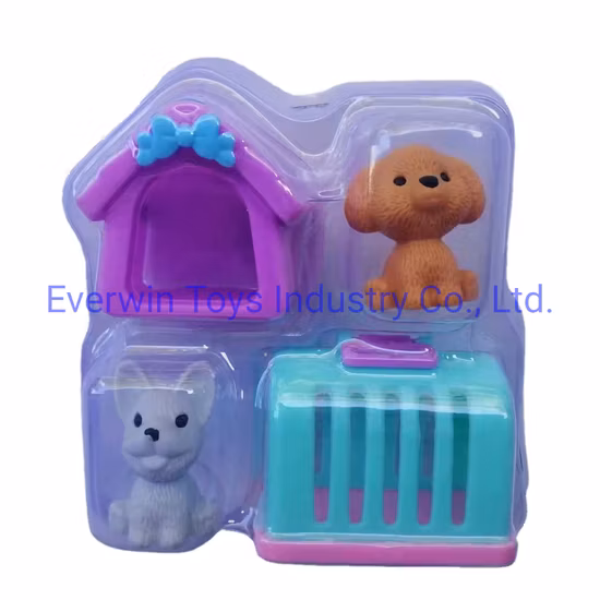 Brinquedo de plástico de presente de Natal Brinquedos de vinil casa para mini animais de estimação