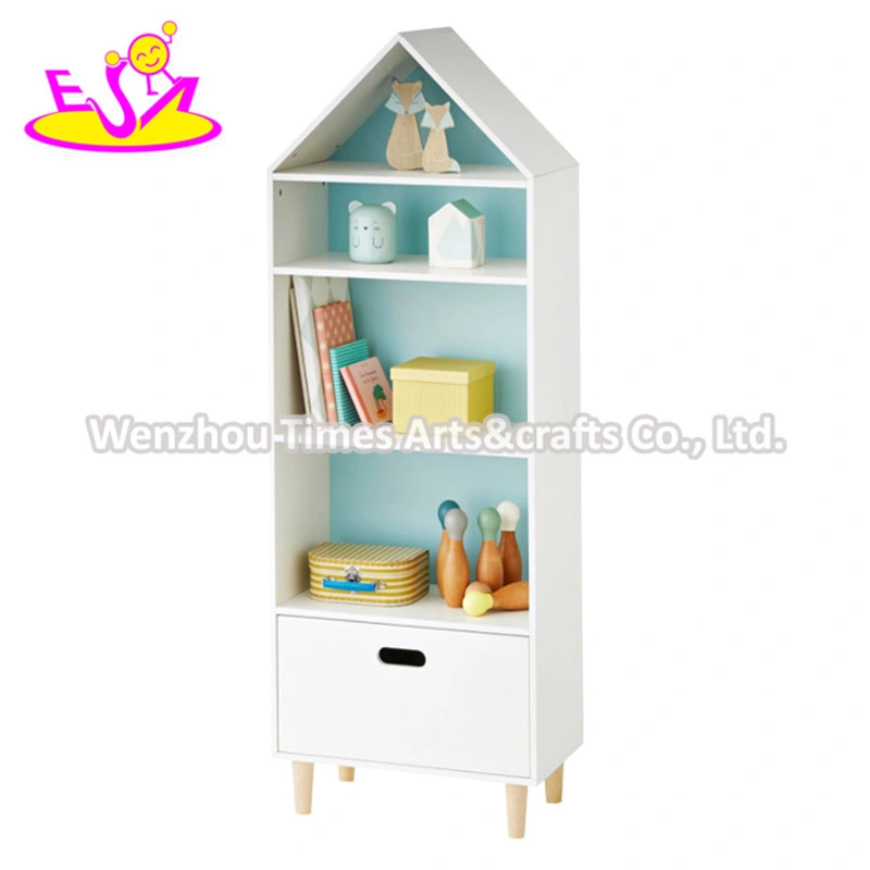 2020 Hot Sale Kids White Wooden Toy Box with Bookshelf W08c292