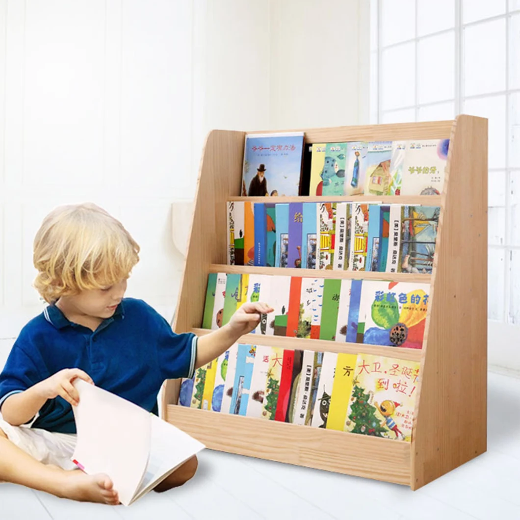 Children′ S Furniture Wooden Bookcase Shelf for Easy Organization and Wooden Bookshelf Storage Easy Assembly Kids Book Rack