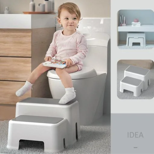 Plastic Double up 2 Step Stool for Kids Toddler Baby Bathroom Toilet Potty Training Step Stool