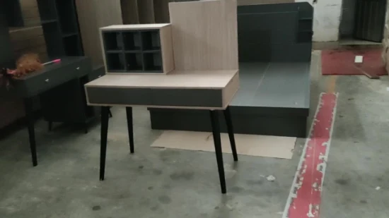 Mobiliário de quarto de madeira moderno e simples para casa, mesa de estudo, penteadeira com armário de gaveta