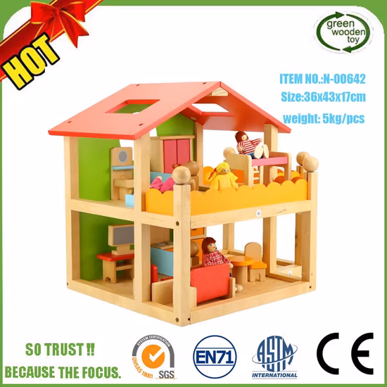 Casa de bonecas de presente educacional infantil de madeira para promoção de bebês