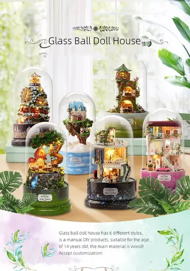 Brinquedos de montagem DIY podem girar casas de bonecas de madeira