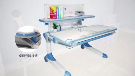 Mesa e cadeira de madeira ajustável e ergonômica moderna por atacado conjunto de móveis de quarto infantil para estudo infantil