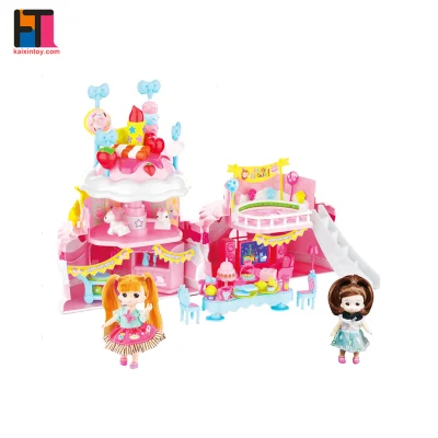 Casa de boneca surpresa para meninas, brinquedo, plástico, grande, rosa, para crianças