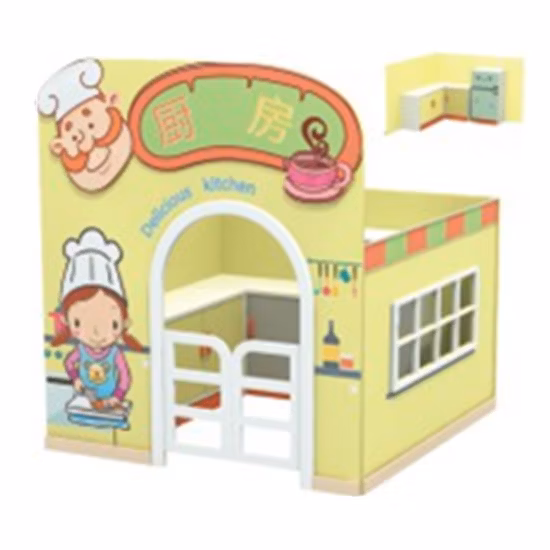 Casa de bonecas de madeira para crianças Jogo de cozinha para jardim de infância brinquedo de encenação