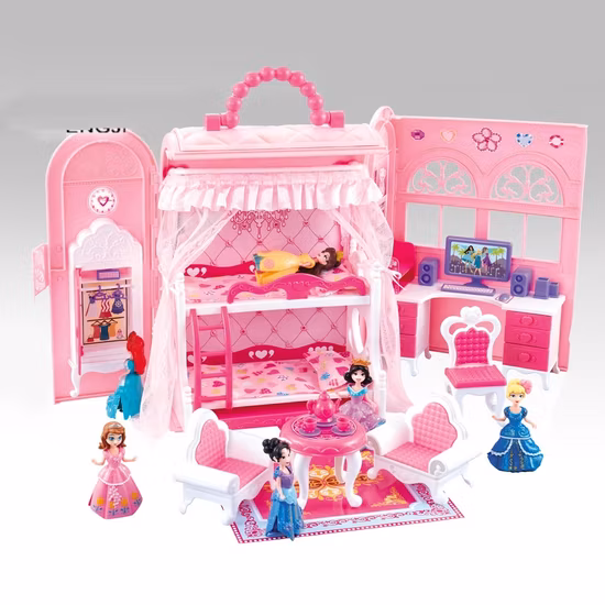 Conjunto de brinquedos de alta qualidade casa de boneca fingir grande para menina faça você mesmo casa de boneca para menina