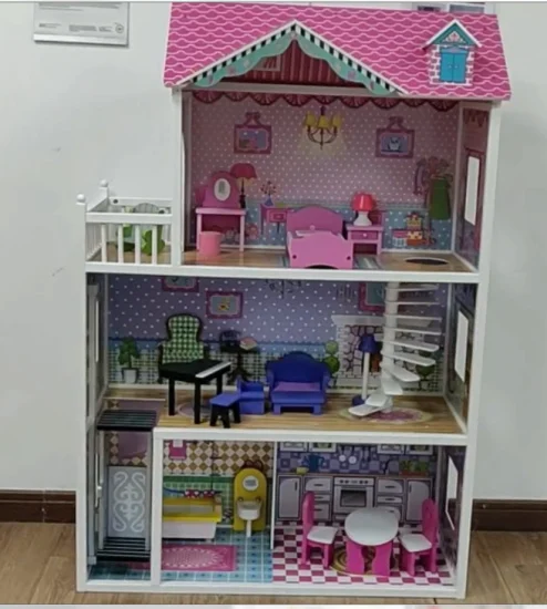 2022 novo design princesa casa de boneca de luxo para meninas com jardim W06A449